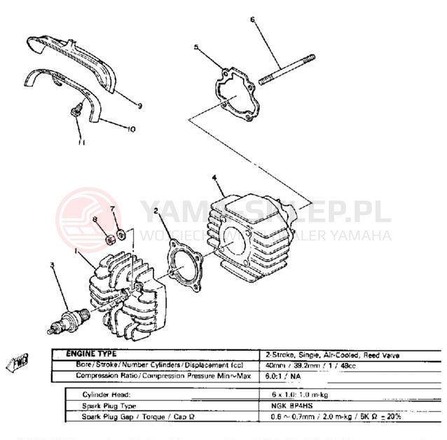 Schemat "cylinder" do Yamaha MJ50J