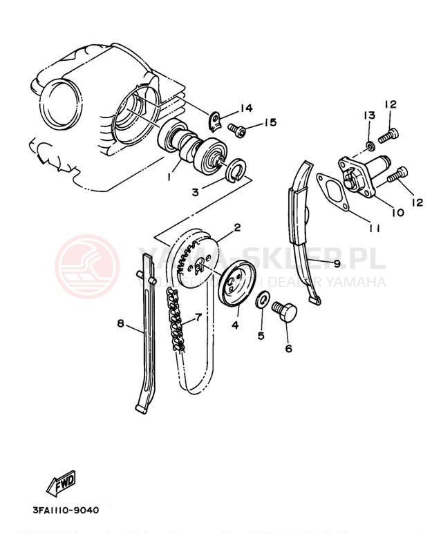 Schemat "Rozrząd - łańcuszek" do Yamaha BREEZE YFA1J