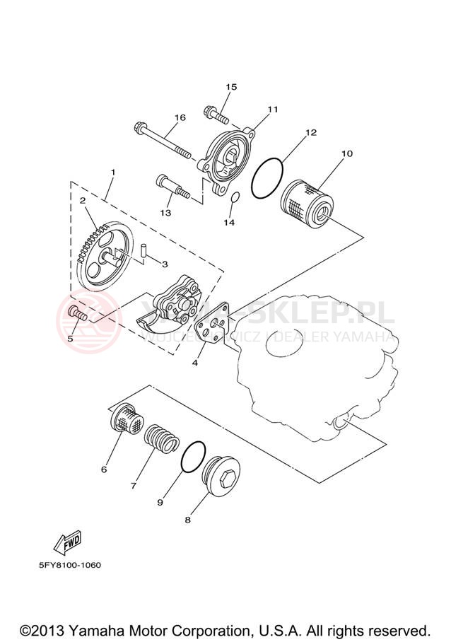 Schemat "Pompa olejowa" do Yamaha TW200 TW200V/TW200VC