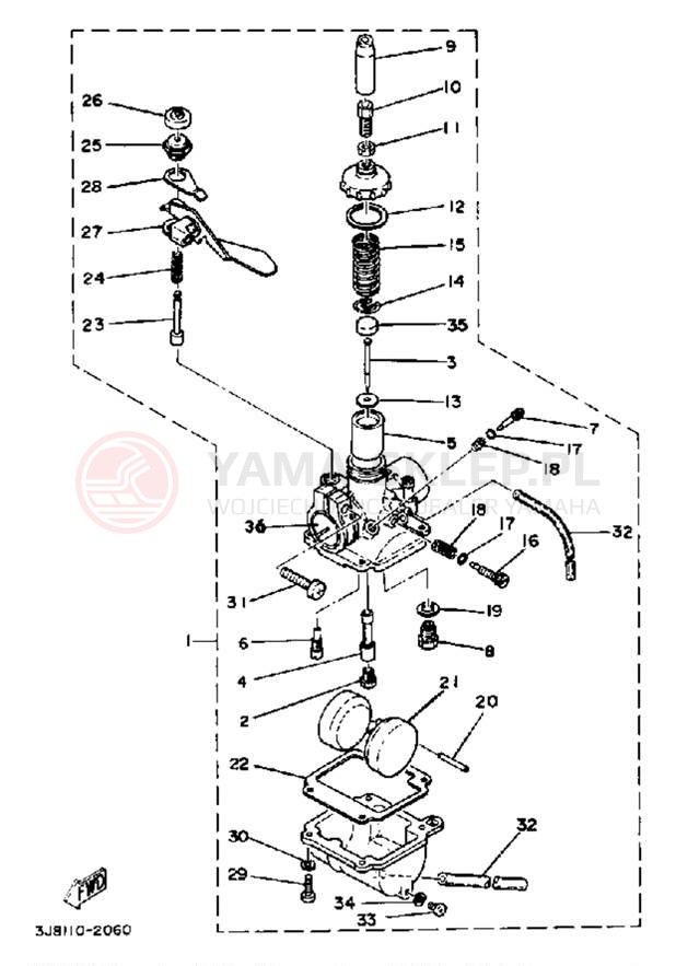 Schemat "Gaźnik" do Yamaha DT80J