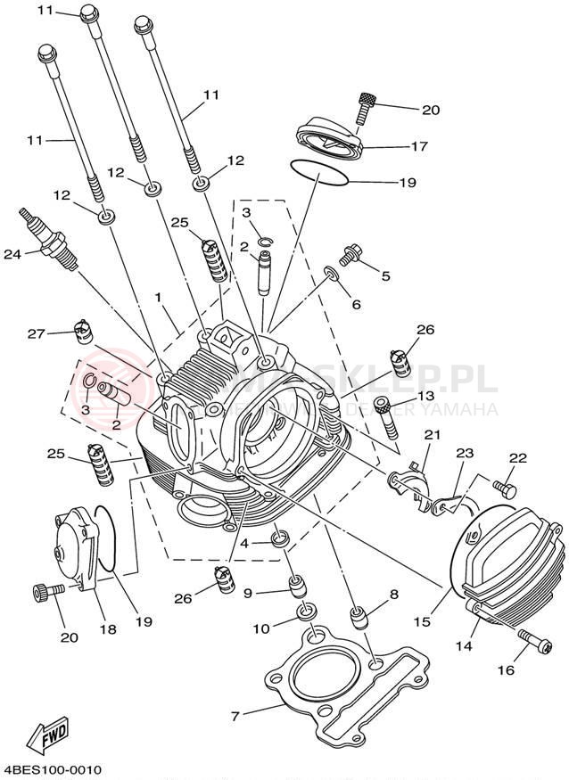Schemat "głowica" do Yamaha TTR225 TTR225PC/TTR225P