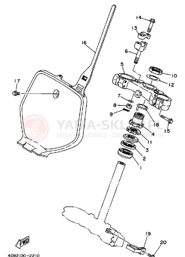 Schemat "Półki zawieszenia" do Yamaha WR250ZE
