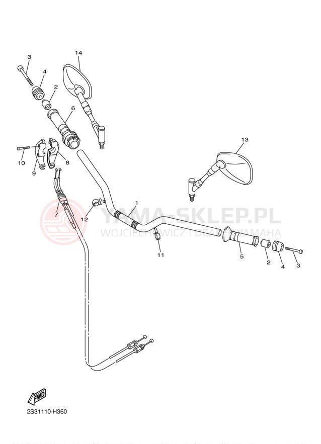 Schemat "Kierownica i osprzęt" do Yamaha V MAX VMX17YB/VMX17YCB