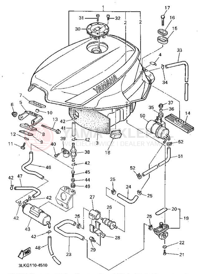 Schemat "zbiornik paliwa" do Yamaha FZR1000FC/FZR1000F