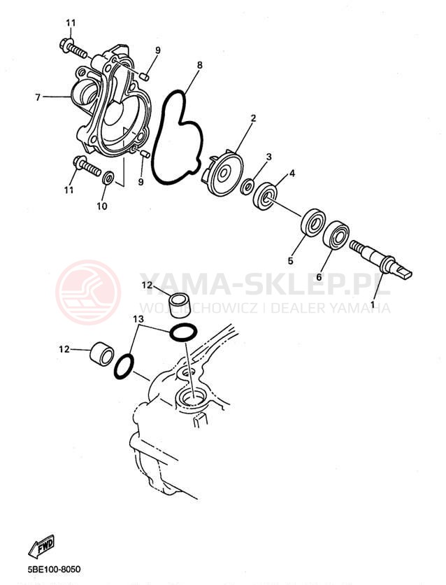 Schemat "Pompa wody" do Yamaha WR400F WR400FK