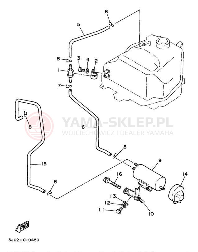 Schemat "zbiornik paliwa" do Yamaha VIRAGO 535 XV535K/XV535KC