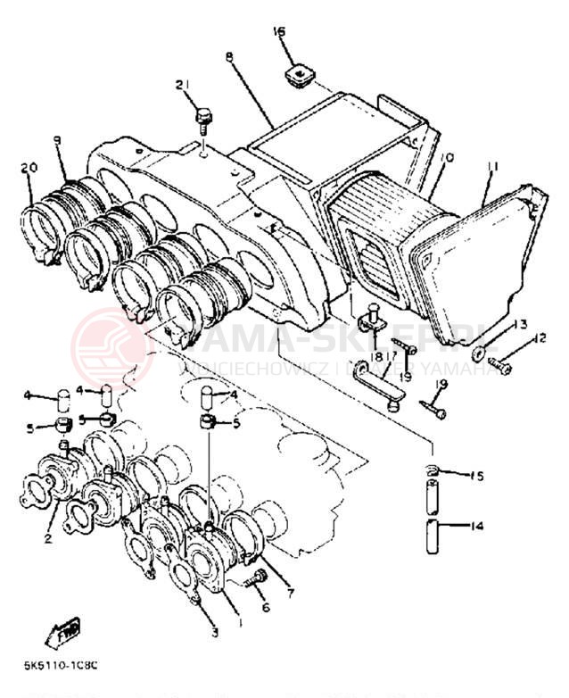 Schemat "Wtrysk paliwa" do Yamaha XJ550K