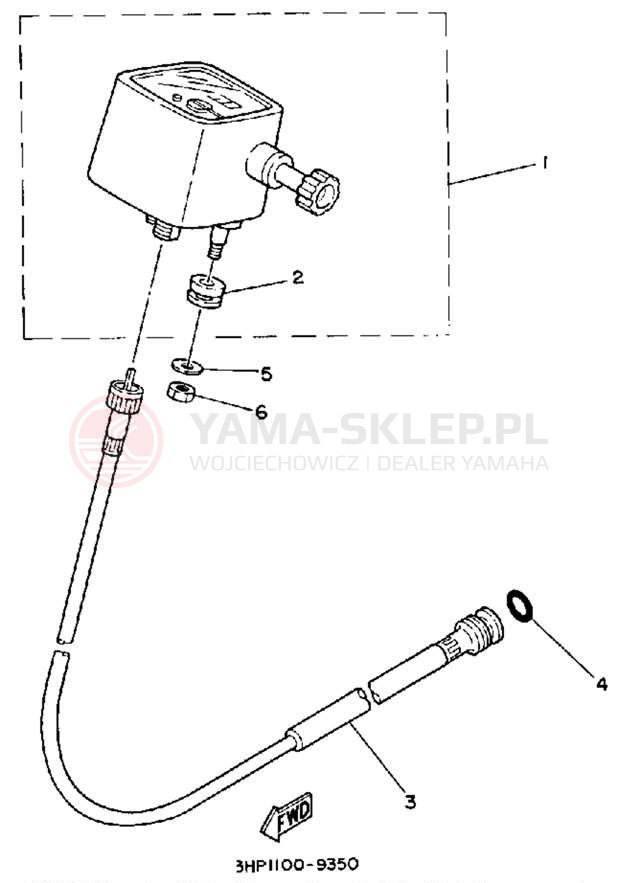 Schemat "licznik" do Yamaha YFM350ERA