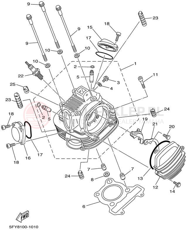 Schemat "głowica" do Yamaha TW200 TW200PC/TW200P