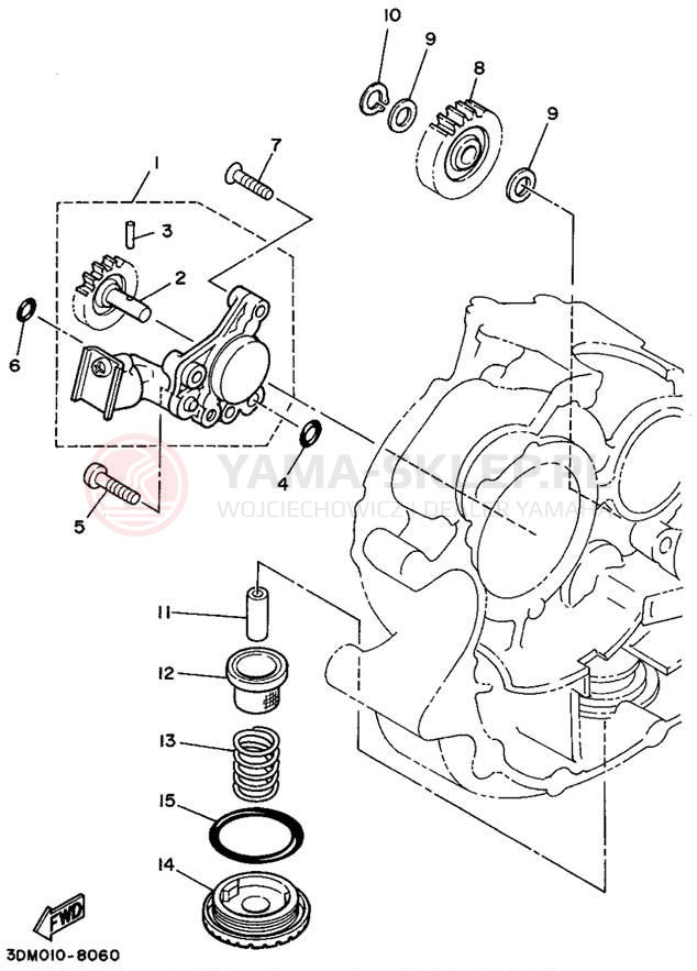 Schemat "Pompa olejowa" do Yamaha VIRAGO 250 XV250G/XV250GC