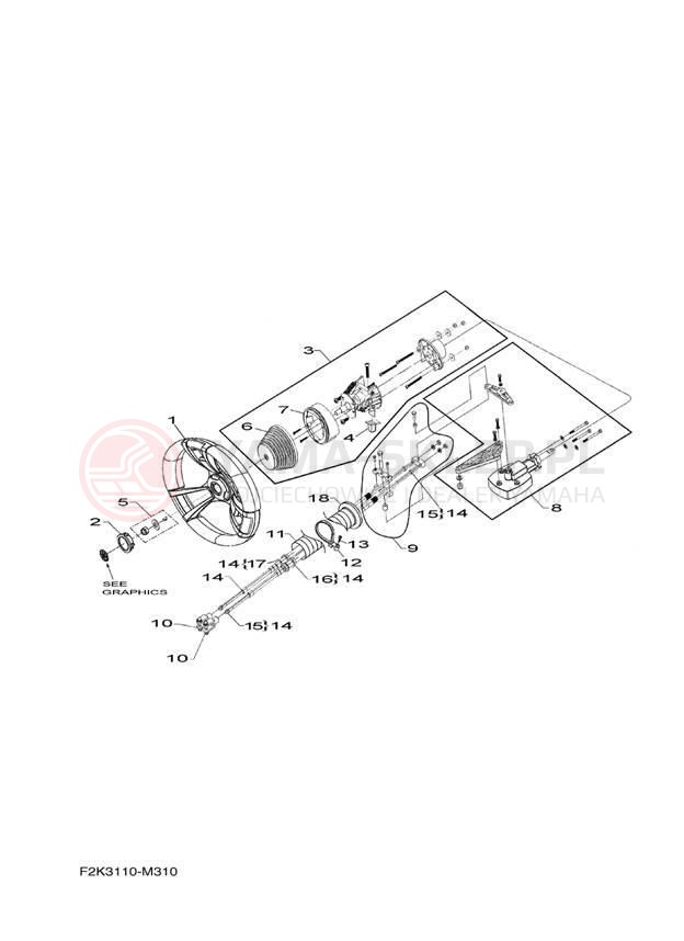 Schemat "Półki zawieszenia" do Yamaha SX210 LAT1100BM