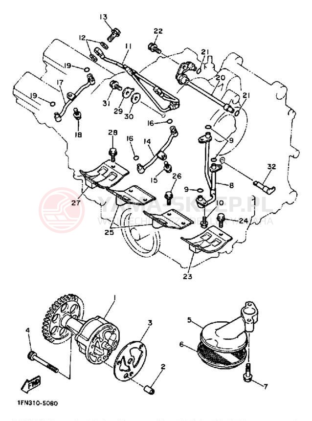 Schemat "Pompa olejowa" do Yamaha FZ700TC/FZ700T