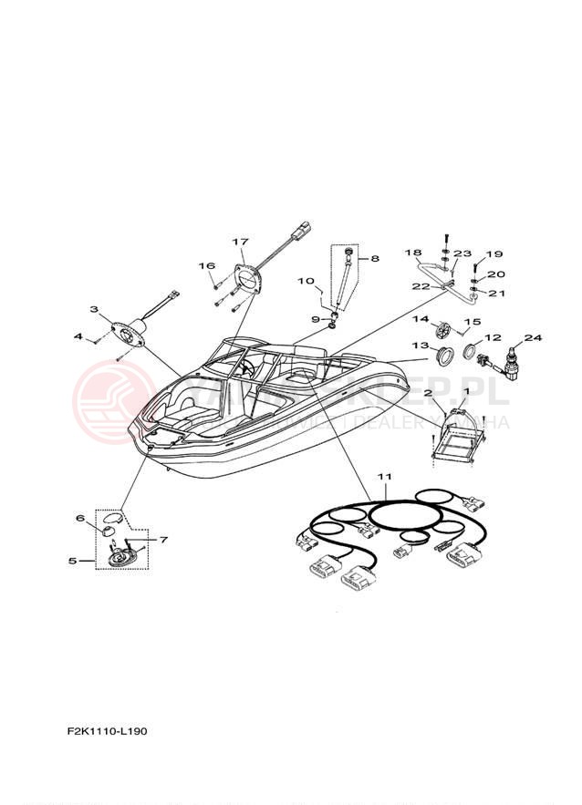 Schemat "układ elektryczny" do Yamaha AR210 LAT1100AL