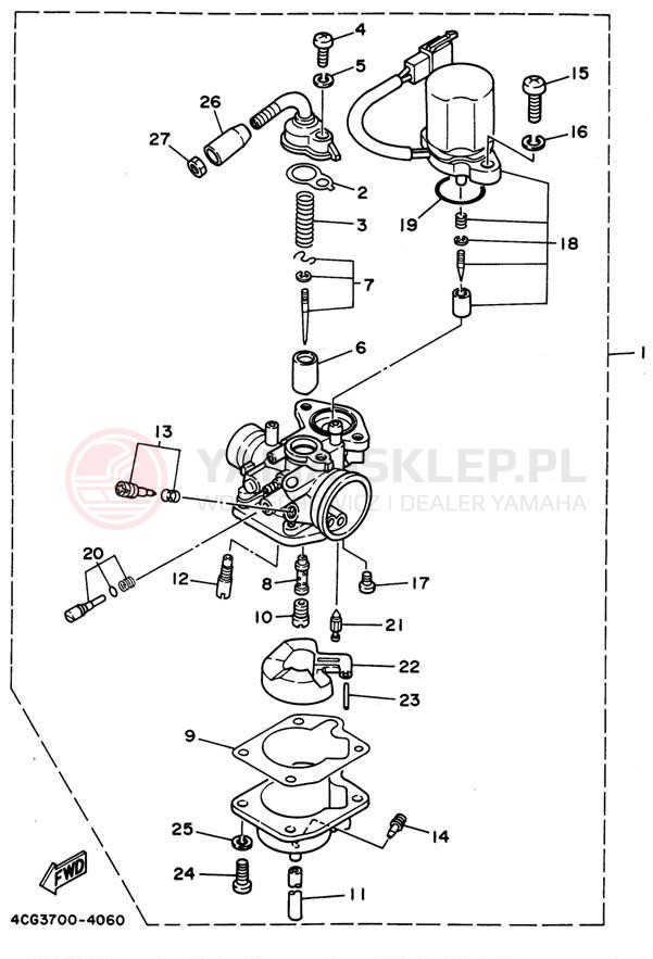 Schemat "Gaźnik" do Yamaha JOG CY50G