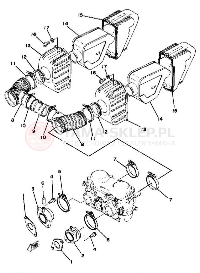 Schemat "Wtrysk paliwa" do Yamaha XS400_2F
