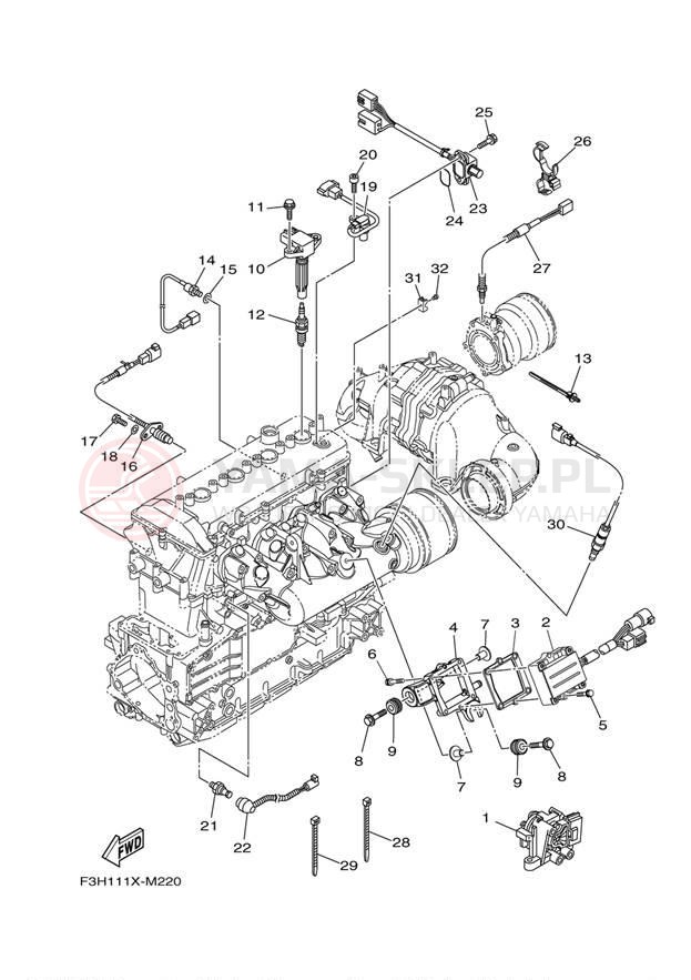 Schemat "układ elektryczny" do Yamaha 212SS XAT1800CLM