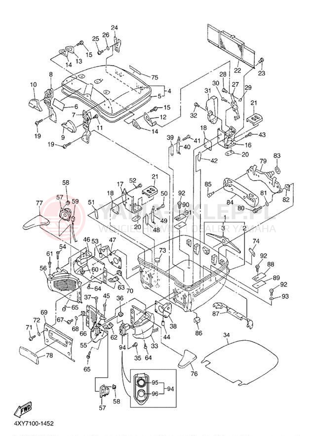 Schemat "schowek" do Yamaha VENTURE XVZ1300TFN/XVZ1300TFN