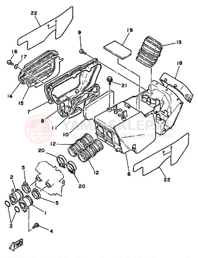 Schemat "Filtr powietrza" do Yamaha SRX250TC/SRX250T