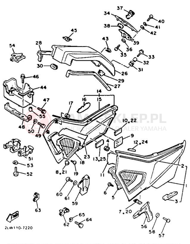 Schemat "Pokrywa boczna" do Yamaha XVZ13TC/XVZ13T