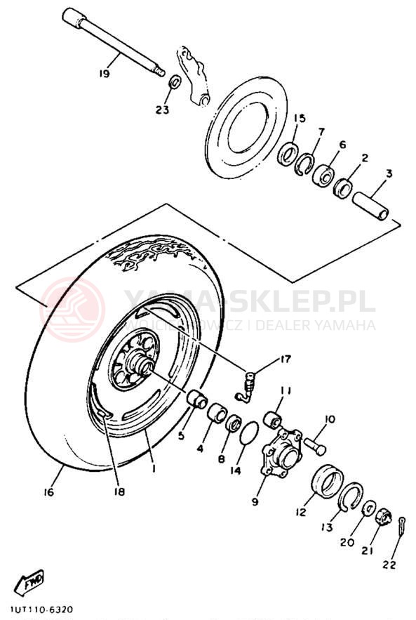 Schemat "Koło tył" do Yamaha V-MAX 1200 VMX12B/VMX12BC