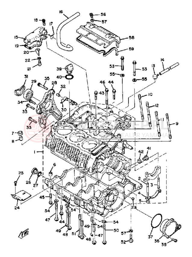 Schemat "Obudowa silnika" do Yamaha XS850LG