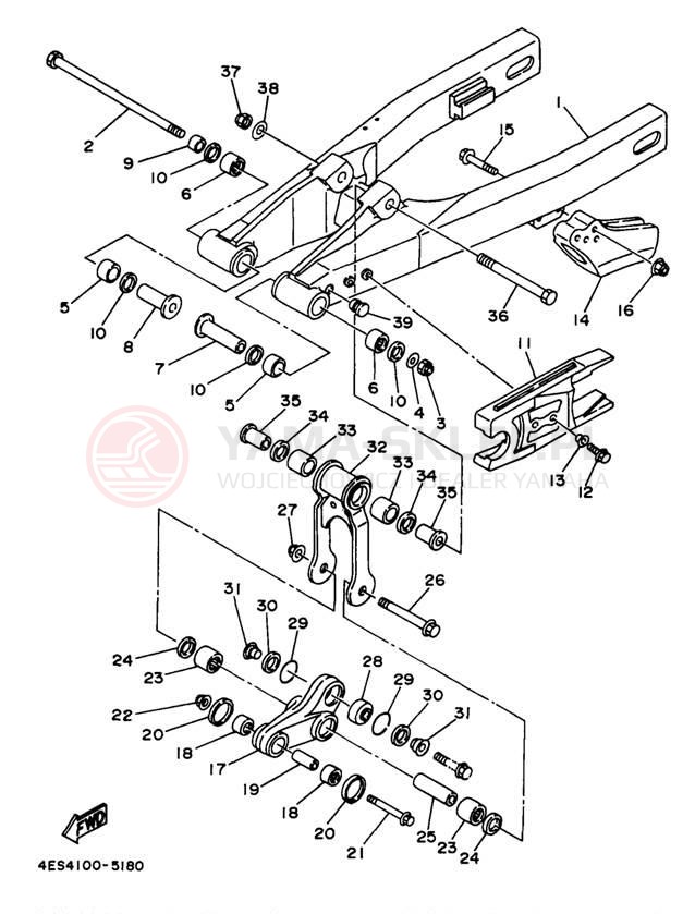 Schemat "wahacz" do Yamaha YZ80 YZ80J1