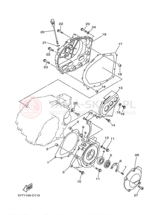 Schemat "Pokrywa silnika" do Yamaha RAPTOR 350 SE YFM350RSEV