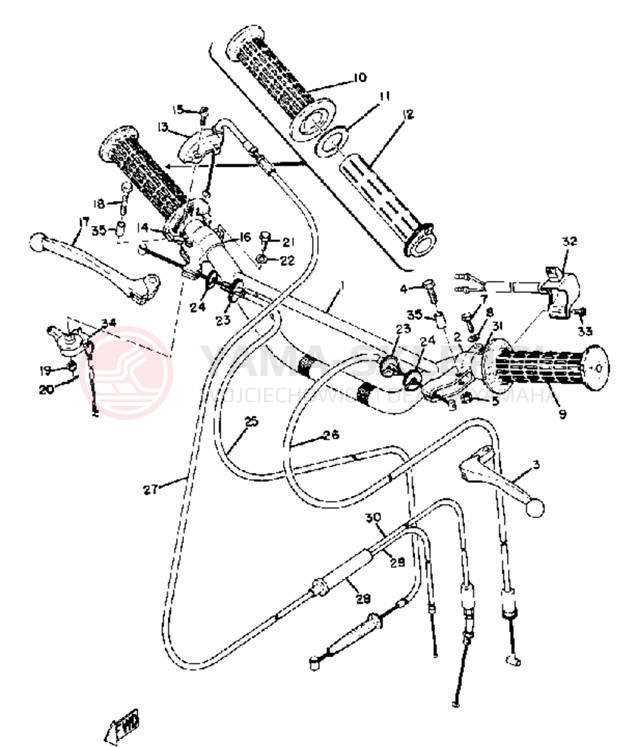 Schemat "Kierownica i osprzęt" do Yamaha CT1