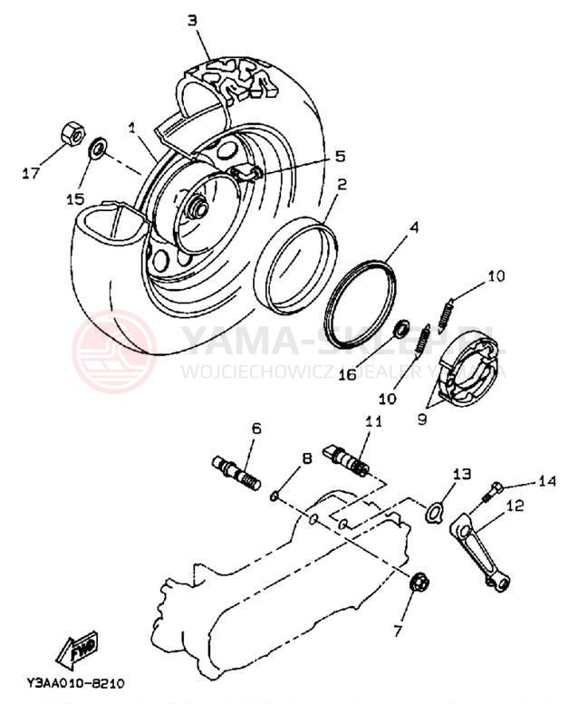 Schemat "Koło tył" do Yamaha ZUMA CW50W