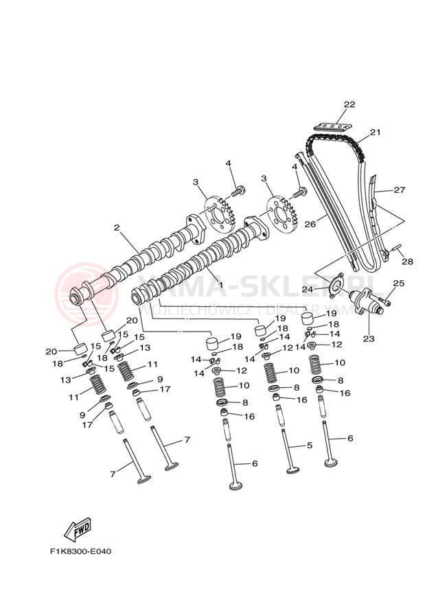 Schemat "zawory" do Yamaha SX210 LAT1100BM
