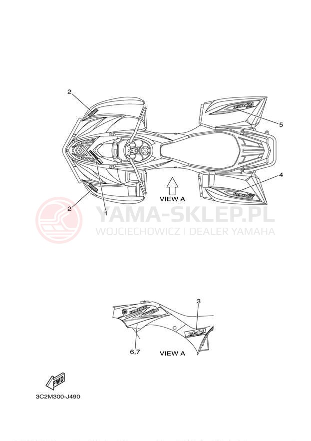 Schemat "naklejki" do Yamaha WOLVERINE 450 4WD YFM45FXZW