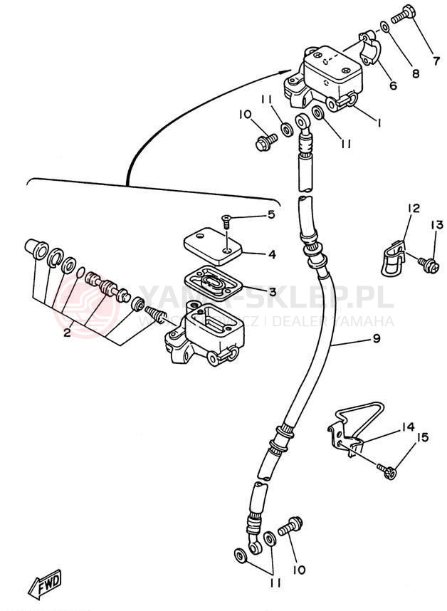 Schemat "Pompa hamulcowa przednia" do Yamaha SEROW XT225HC/XT225H