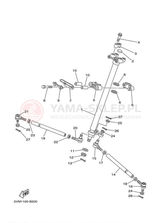 Schemat "Półki zawieszenia" do Yamaha BLASTER YFS200S