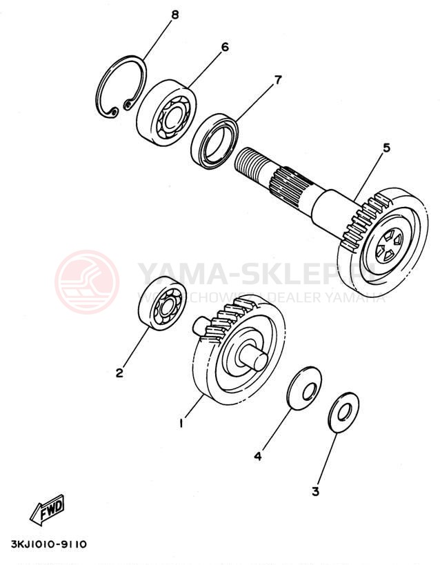 Schemat "Skrzynia biegów " do Yamaha JOG CY50L
