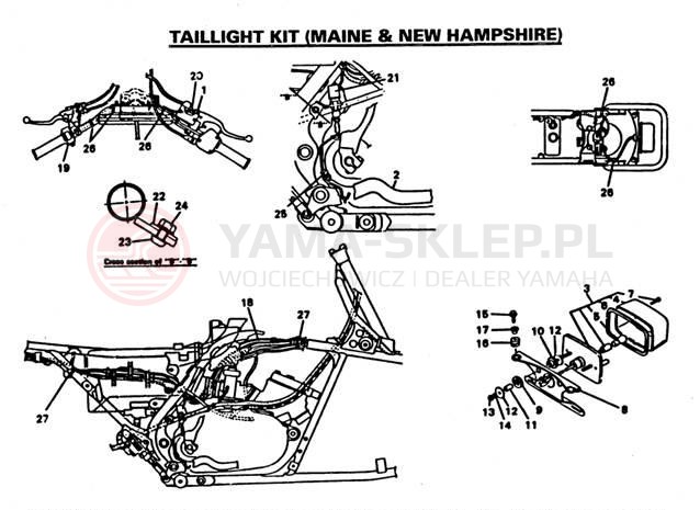 Schemat "Oświetlenie tył" do Yamaha BANSHEE YFZ350F_MN