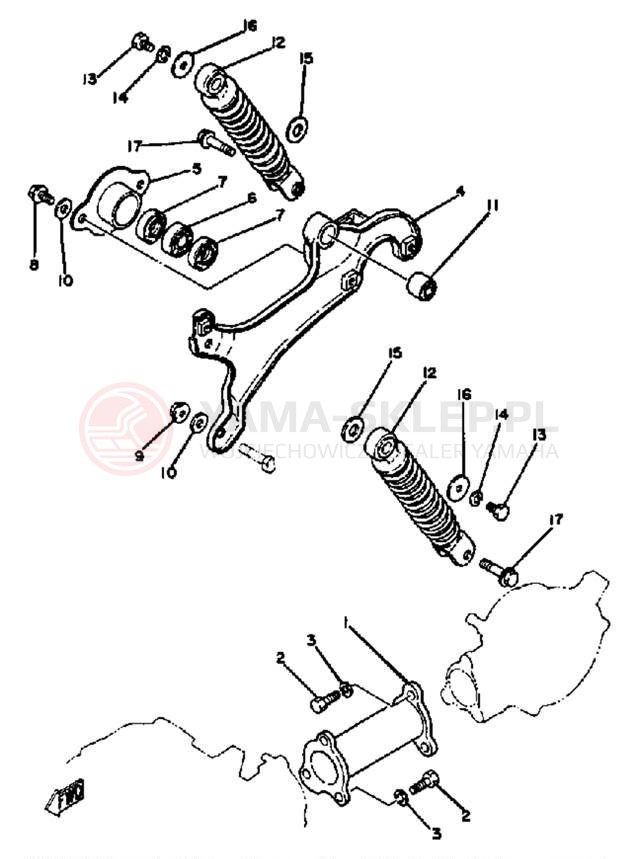 Schemat "REAR ARM - SUSPENSION" do Yamaha PW50J