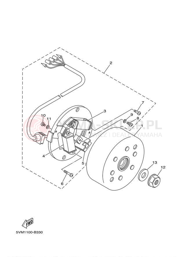 Schemat "prądnica" do Yamaha BLASTER YFS200V