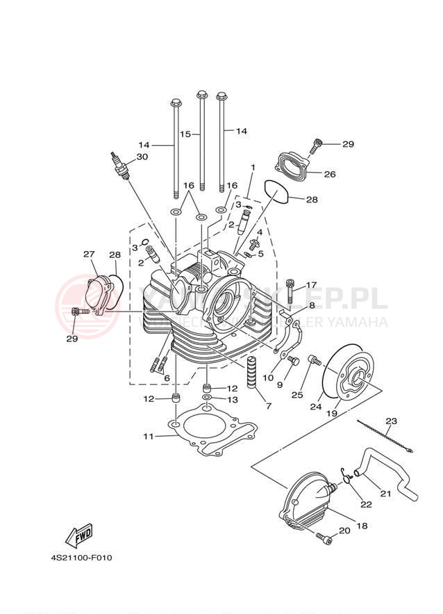 Schemat "głowica" do Yamaha GRIZZLY 350 2WD YFM35GZGR