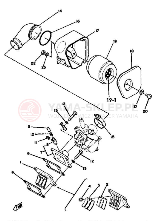 Schemat "Filtr powietrza" do Yamaha GT80E
