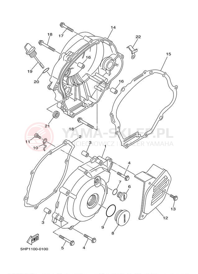 Schemat "Pokrywa silnika" do Yamaha TTR125L TTR125LM