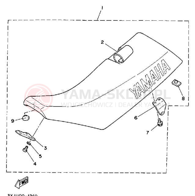 Schemat "siedzenie" do Yamaha WR500ZE