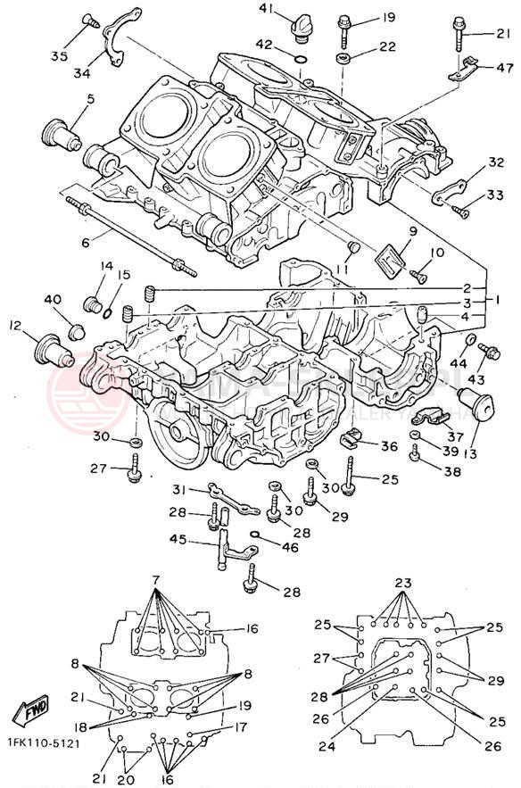 Schemat "Obudowa silnika" do Yamaha V-MAX 1200 VMX12FC/VMX12F
