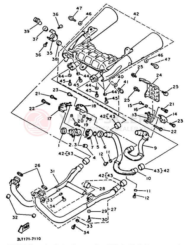 Schemat "Wydech końcowy" do Yamaha V-MAX 1200 VMX12D/VMX12DC