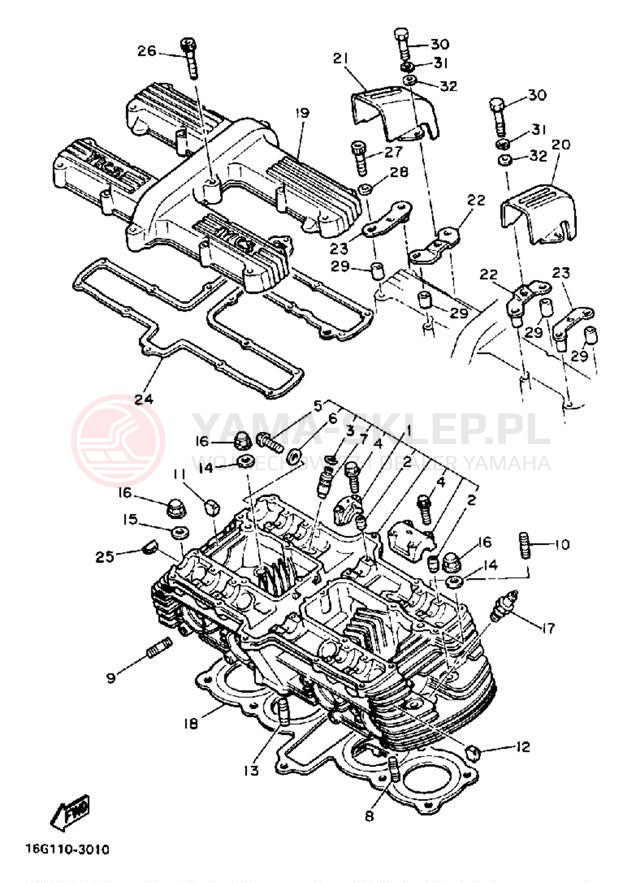 Schemat "głowica" do Yamaha XJ650LJ