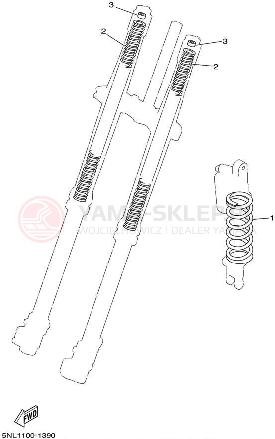 Schemat "Zawieszenie przód" do Yamaha WR250F WR250FN