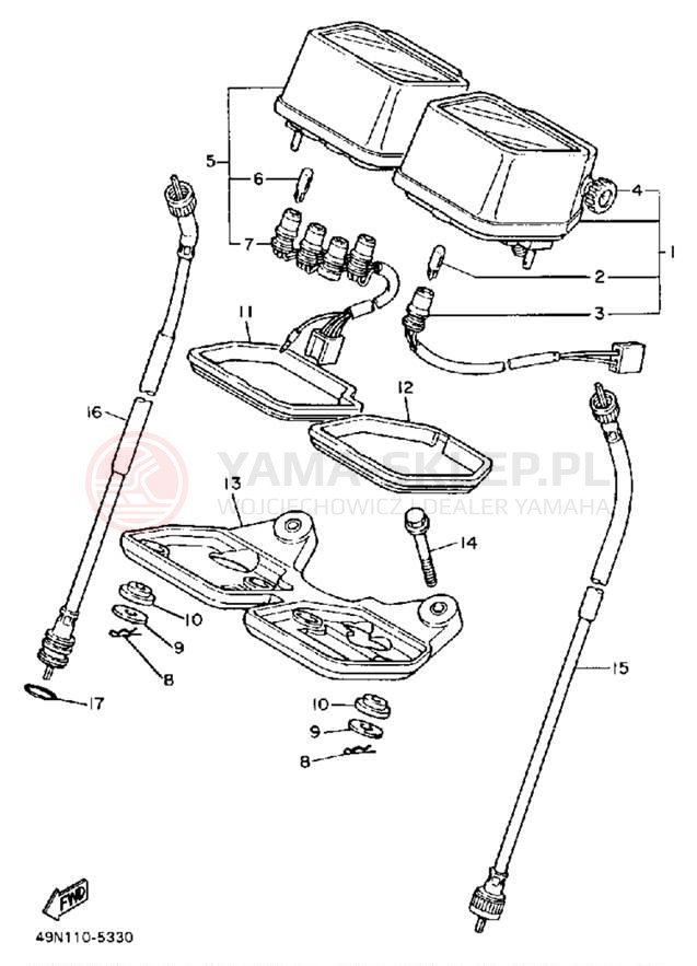 Schemat "licznik" do Yamaha XT600S/XT600SC