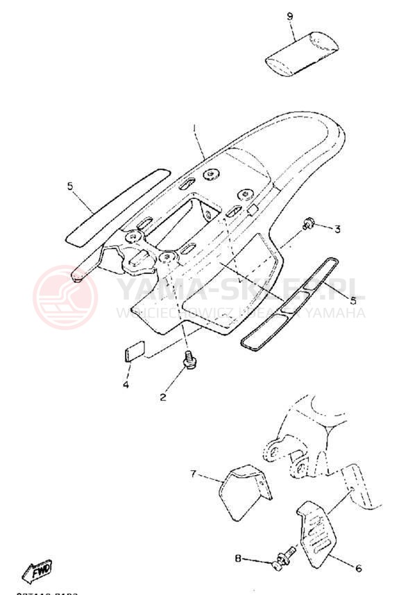 Schemat "Tylny błotnik" do Yamaha Y-ZINGER PW50D