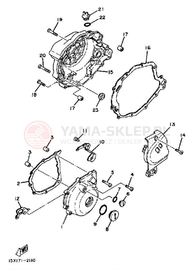 Schemat "Pokrywa silnika" do Yamaha XT200J