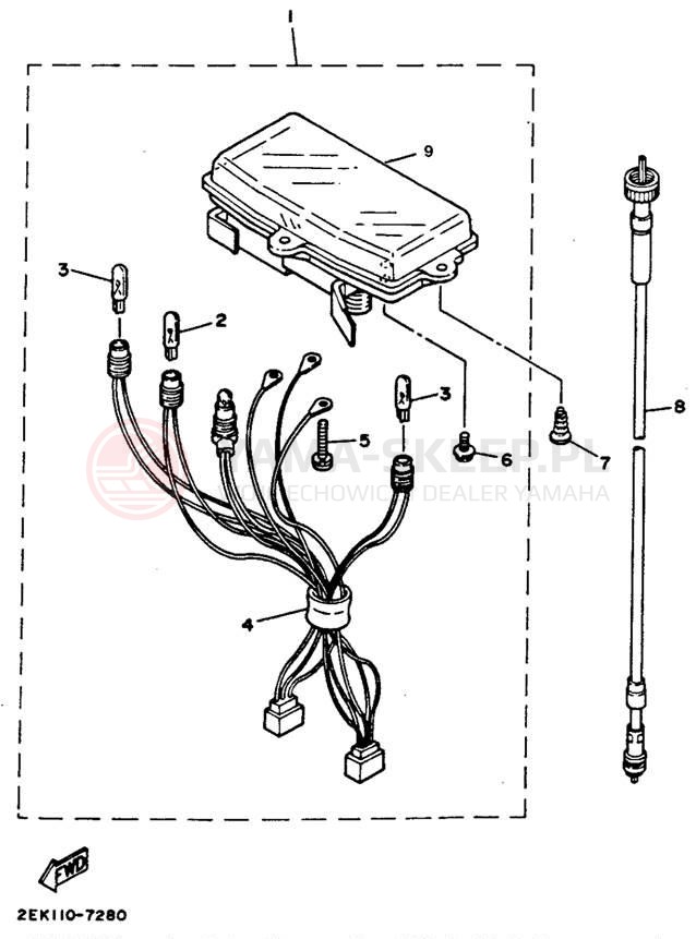 Schemat "licznik" do Yamaha RAZZ SH50F
