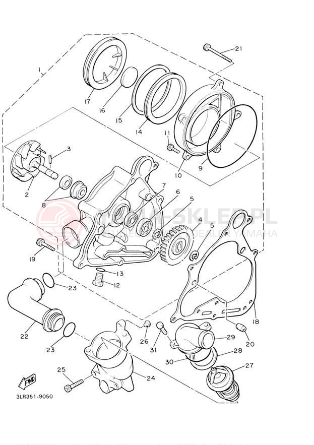 Schemat "Pompa wody" do Yamaha V-MAX VMX12S1/VMX12SC1
